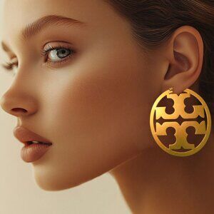 Tory Burch Women's Metallic Miller Hoop Earrings Gold